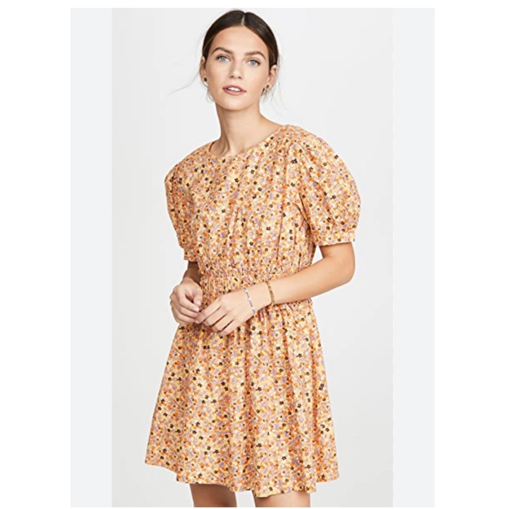 NWT Free People pennie mini dress in honey comb XS